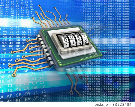 3d illustration of electronic microprocessor  33528484