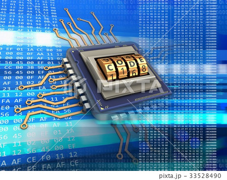 3d illustration of electronic microprocessor 3d illustration of electronic microprocessor 33528490