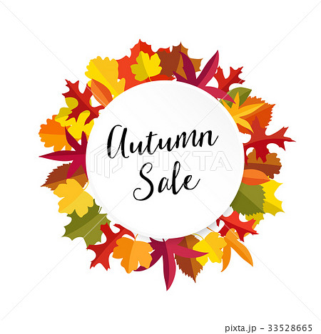 Autumn, fall sale banner with colorful leaves Autumn, fall sale banner with colorful leaves 33528665
