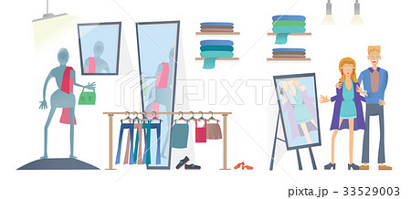 Man and woman in clothing store. Fashion store 33529003