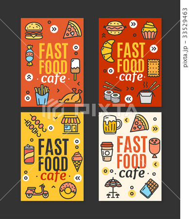 Fastfood and Street Food Flyer Banner Posters Card Fastfood and Street Food Flyer Banner Posters Card 33529463