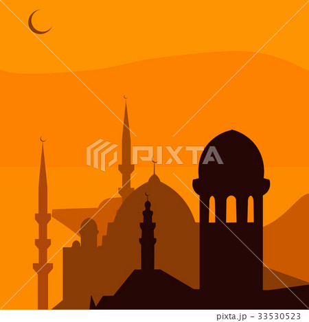 Animated magic Turkish city Istanbul. Ramadan Animated magic Turkish city Istanbul. Ramadan 33530523