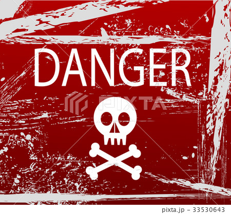 Warning sign with skull 33530643