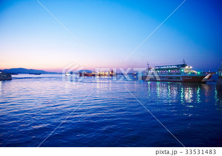 海 夜景 月尾島 33531483