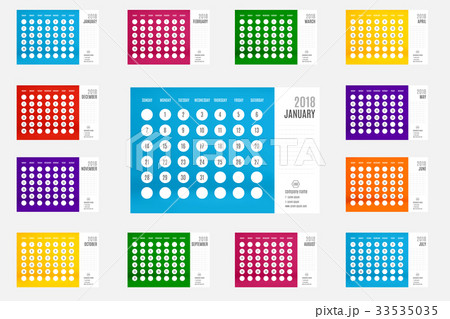Vector Calendar 2018 new year ,12 month calendar 33535035