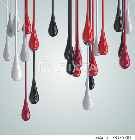 3D red and black glossy paint drop blobs 3D red and black glossy paint drop blobs 33535883