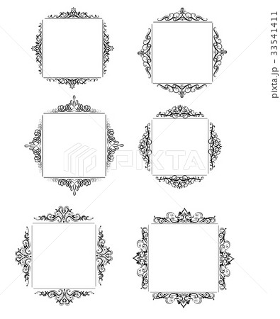 Vintage vector swirl frame set 33541411