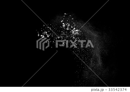 White powder explosion on black background. 33542374
