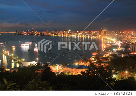 landscape   boat, river and pattaya city Thailand  33542823