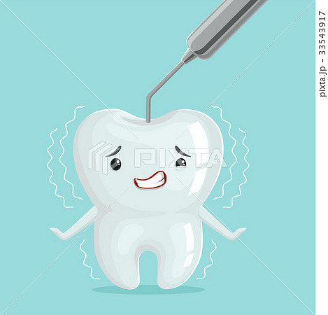 Cute white cartoon tooth character with dentist Cute white cartoon tooth character with dentist 33543917