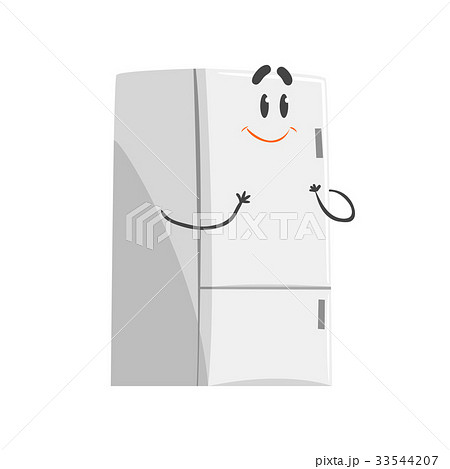 Cute smiling cartoon fridge character, humanized 33544207
