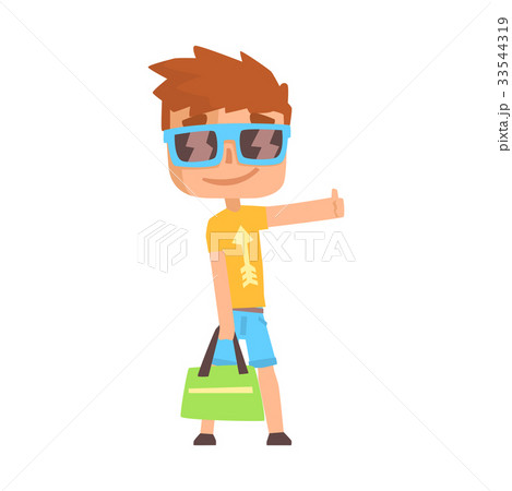 Traveler guy standing with a sign hitchhiking 33544319