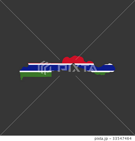 Gambia flag and map
