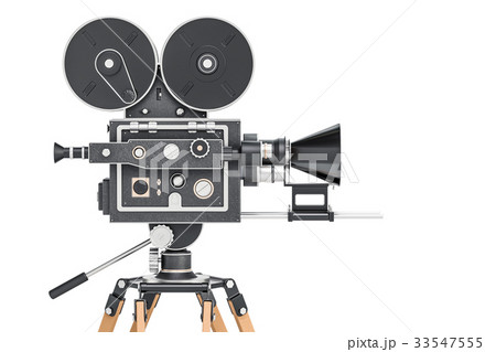 Old Movie Camera Side View 3d Renderingのイラスト素材