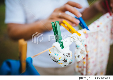 children's cloth on line outdoors 33548584