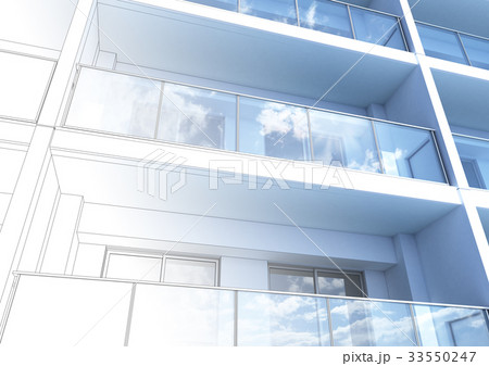 マンション 外観 線画 ミックス マンション 外観 線画 ミックス 33550247
