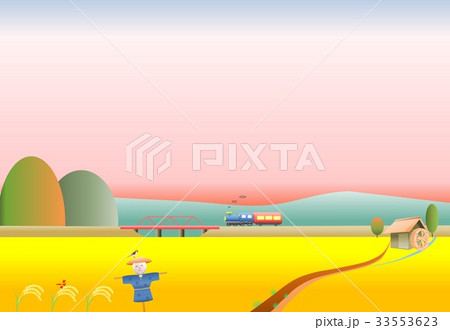 稲穂と機関車と水車 稲穂と機関車と水車 33553623