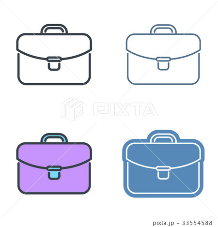 Business case vector outline icon set. Business case vector outline icon set. 33554588