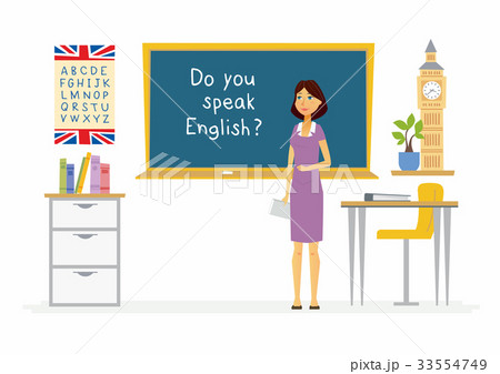 English teacher - cartoon people characters English teacher - cartoon people characters 33554749