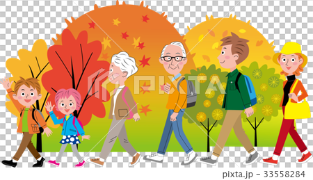 二世帯家族でハイキング 紅葉 二世帯家族でハイキング 紅葉 33558284