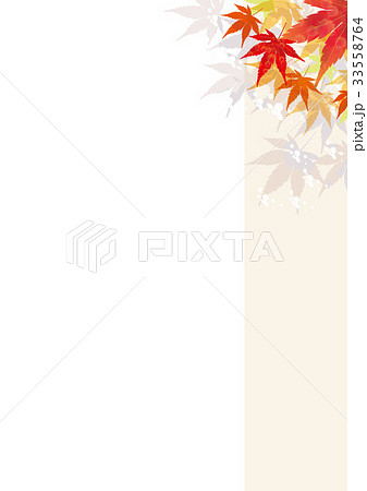 紅葉のオーナメント 秋のイメージの背景 縦 飾り枠 モミジのイラスト 背景のイラスト素材