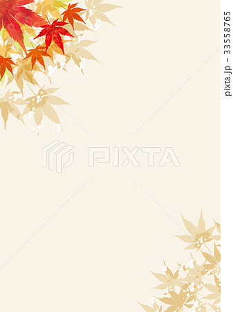 紅葉のオーナメント 秋のイメージの背景 A4縦 飾り枠 モミジのイラスト 背景のイラスト素材 33558765 Pixta