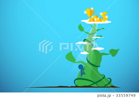 businessman climbing giant beanstalk to get reward businessman climbing giant beanstalk to get reward 33559749