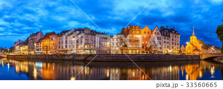 Strasbourg panorama night city skyline, France Strasbourg panorama night city skyline, France 33560665