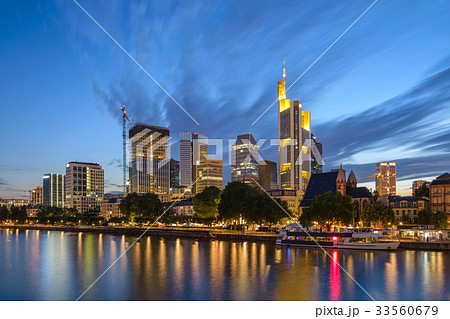 Frankfurt night city skyline, Germany Frankfurt night city skyline, Germany 33560679