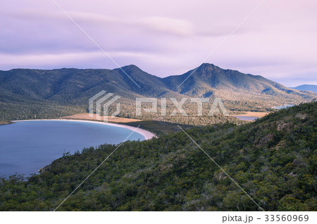 Wineglass Bay beach in Freycinet National Park. Wineglass Bay beach in Freycinet National Park. 33560969