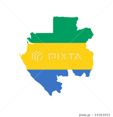 Gabon flag and map