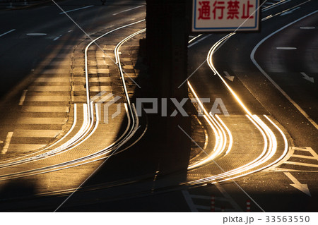 東京、都電荒川線王子駅前の線路 東京、都電荒川線王子駅前の線路 33563550