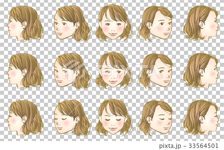 女子頭部180度 33564501