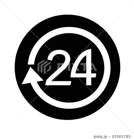 24 hours icon illustration design 33565785