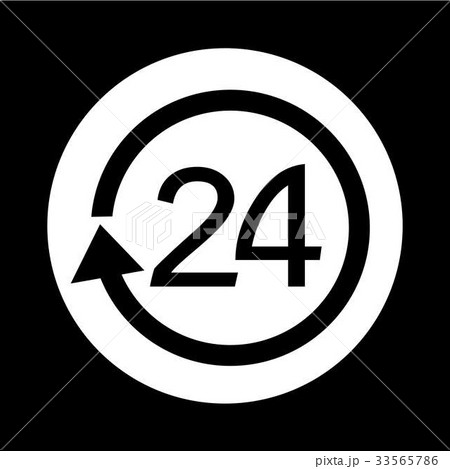 24 hours icon illustration design 33565786
