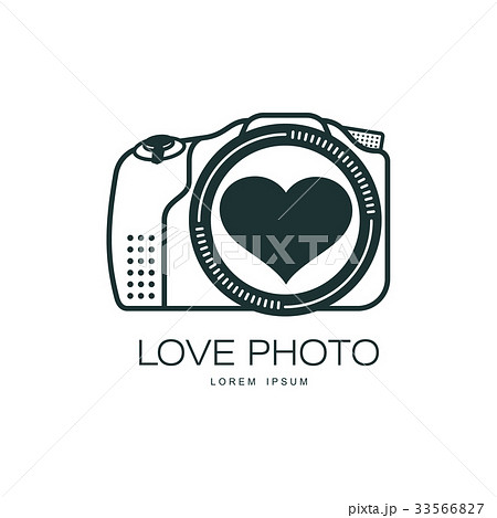 Vector love photo camera icon isolated. 33566827