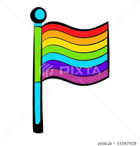 Rainbow flag icon, icon cartoon 33567926