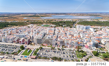 Aerial. Tourist city Monte Gordo, view from the 33577042