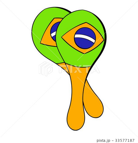Maracas musical instrument icon cartoon 33577187