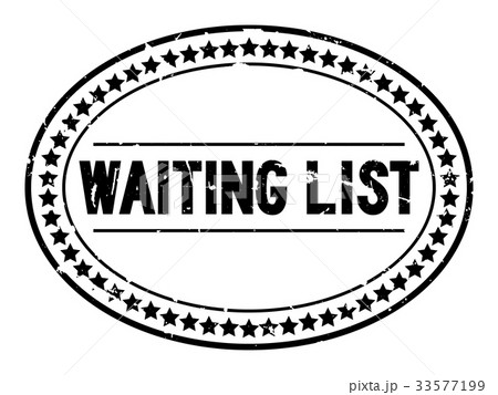 Grunge black waiting list oval rubber seal stamp 33577199