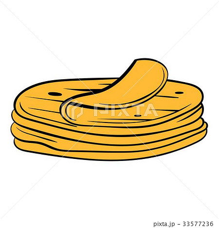 Stack of tortillas icon cartoon 33577236