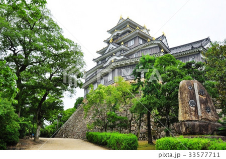 緑の樹木と岡山城天守閣 緑の樹木と岡山城天守閣 33577711