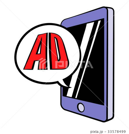 Smartphone with AD letters on the screen icon Smartphone with AD letters on the screen icon 33578499