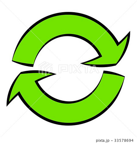 Green circular arrows icon cartoon 33578694