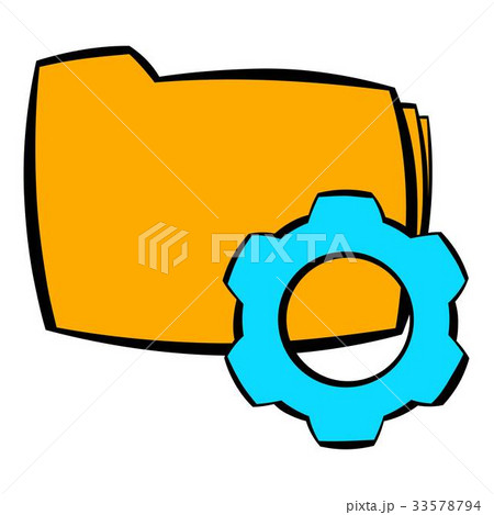 Folder with gear wheel icon cartoon Folder with gear wheel icon cartoon 33578794