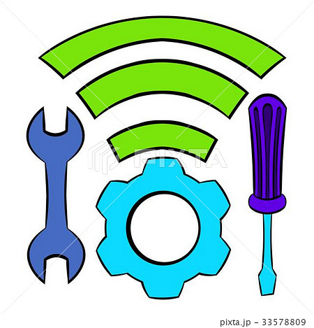 Tools and wifi icon cartoon 33578809
