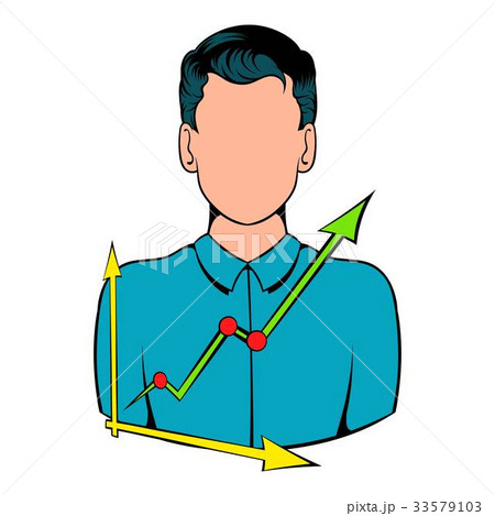 Businessman and graph icon cartoon 33579103