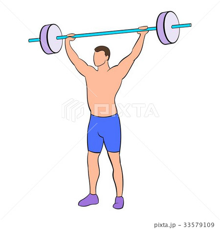 Man with barbell icon cartoon Man with barbell icon cartoon 33579109