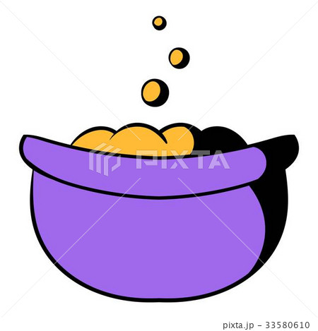 Witch cauldron with potion icon cartoon Witch cauldron with potion icon cartoon 33580610