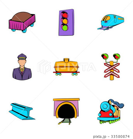 Platform icons set, cartoon style 33580874